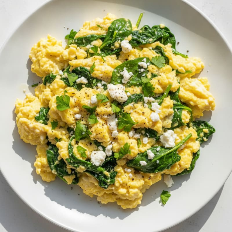 Parsley Scrambled Eggs with Extra Egg White