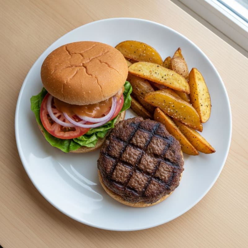 Mel's Classic Diner Burger with Fries
