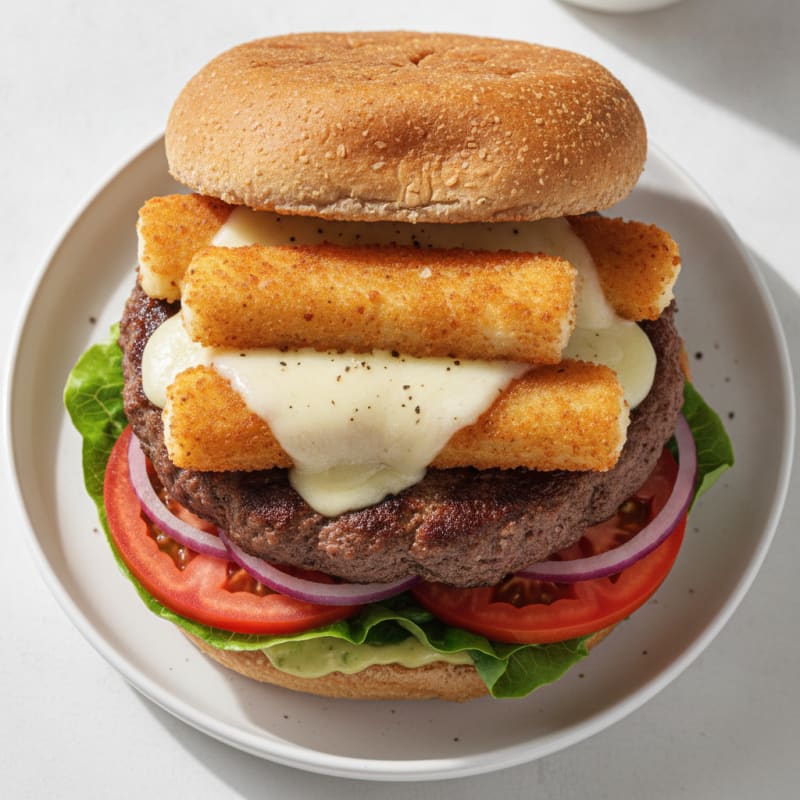 Mozzarella Stick Beef Burger