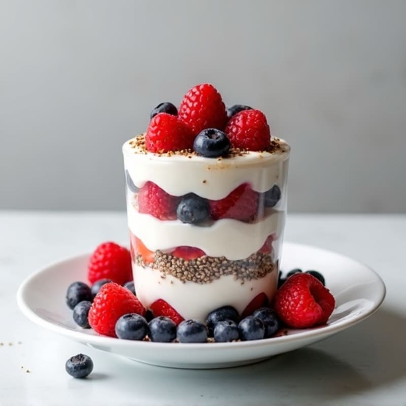 Greek Yogurt Protein Parfait with Mixed Berries