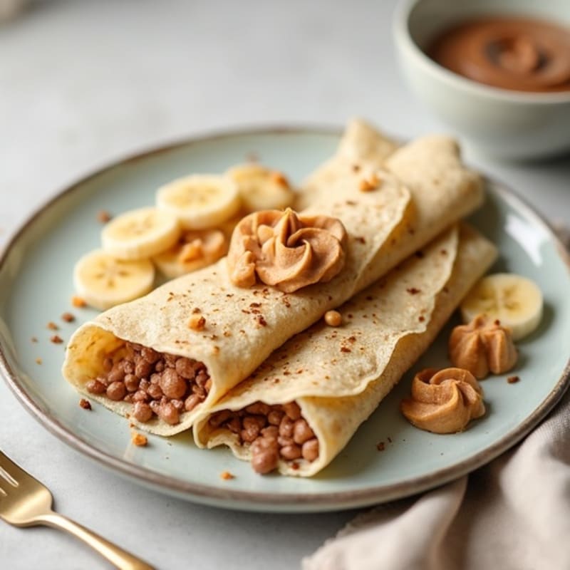 Protein Crepes with Creamy Banana Chocolate-Hazelnut Filling