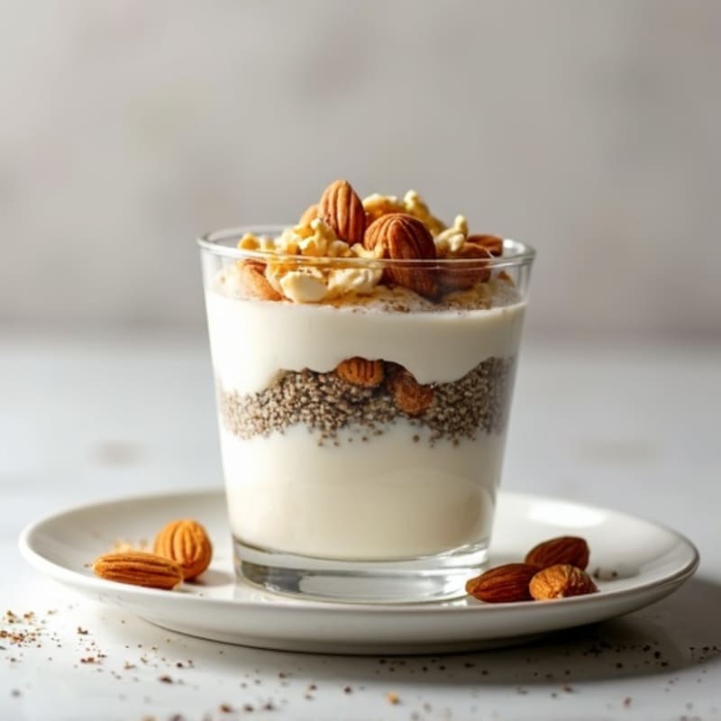 High-Protein Greek Yogurt Parfait with Chia and Almonds