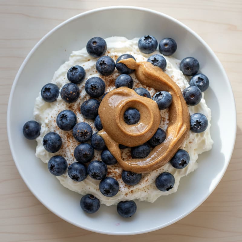 Greek Yogurt Protein Pudding with Almond Butter and Berries