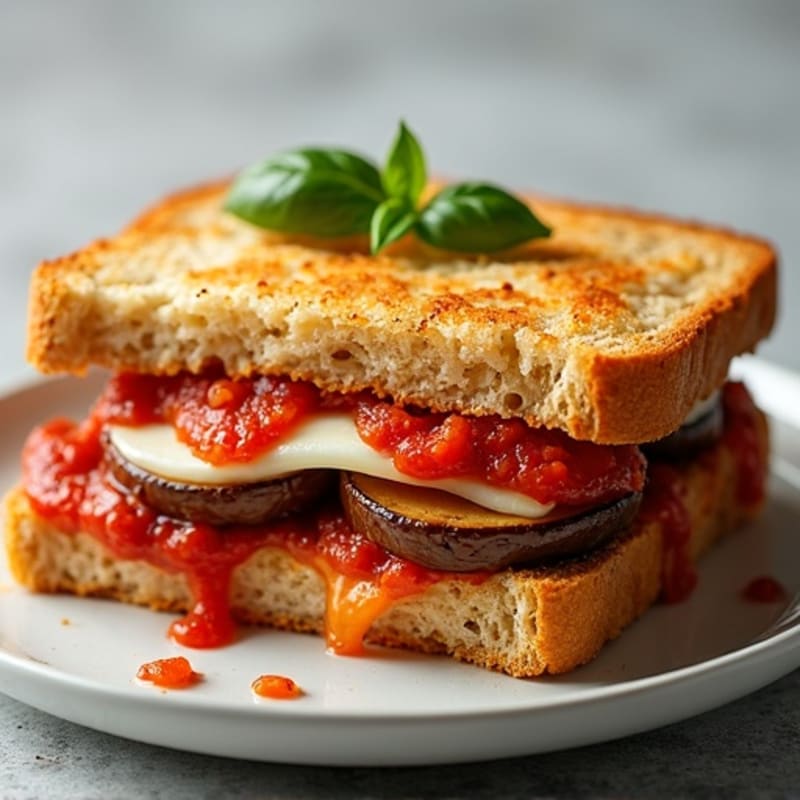 Crispy Baked Eggplant Parmesan Sandwich