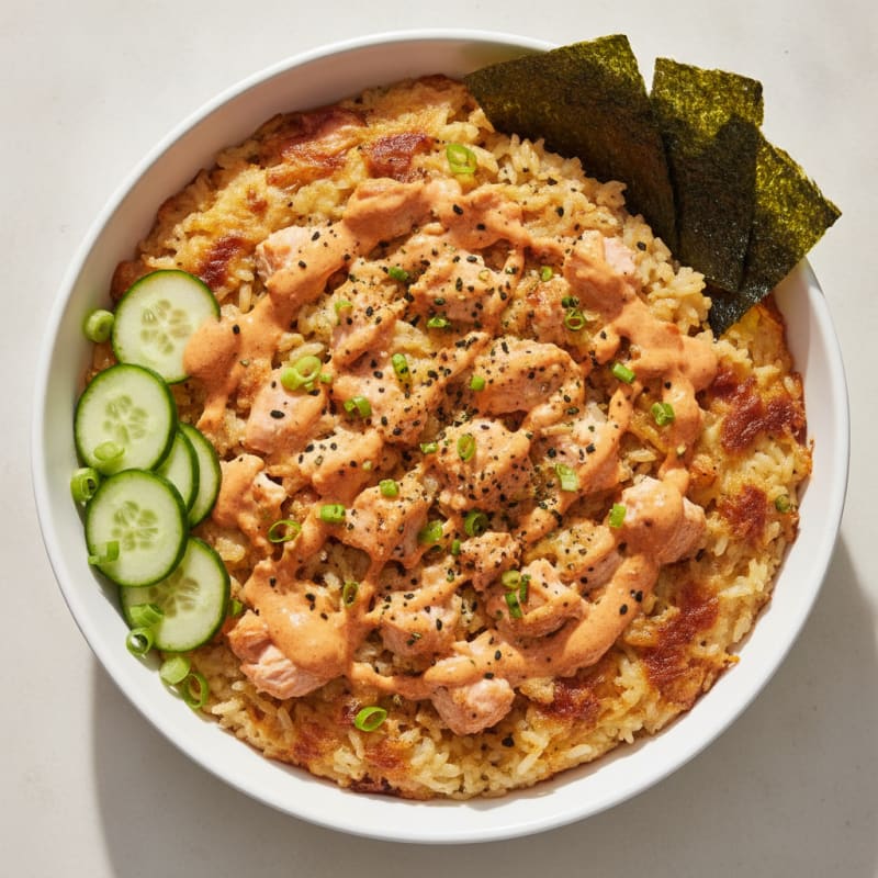 Baked Salmon Sushi Rice Casserole