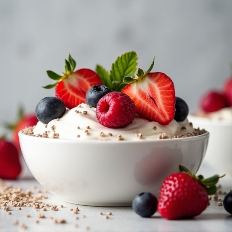 Greek Yogurt Protein Pudding with Berries