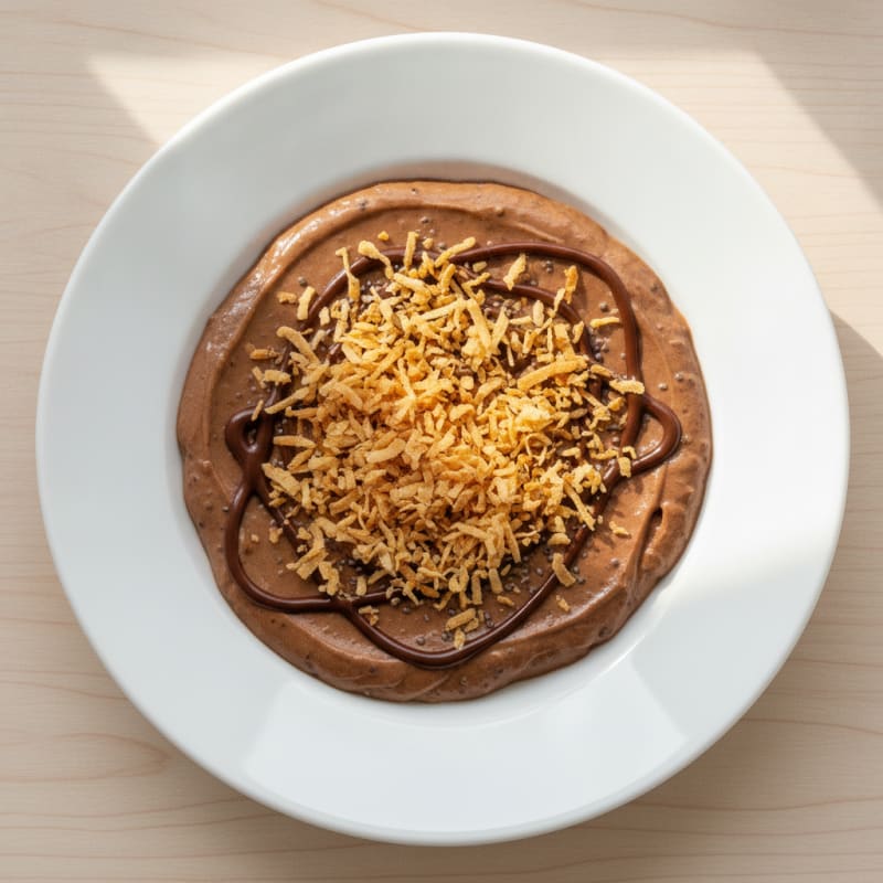 Silky Chocolate Protein Pudding with Toasted Coconut