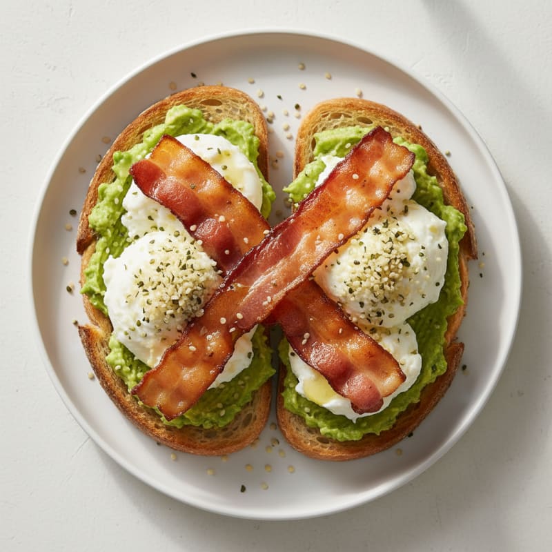 Crispy Turkey Bacon and Egg White Avocado Toast