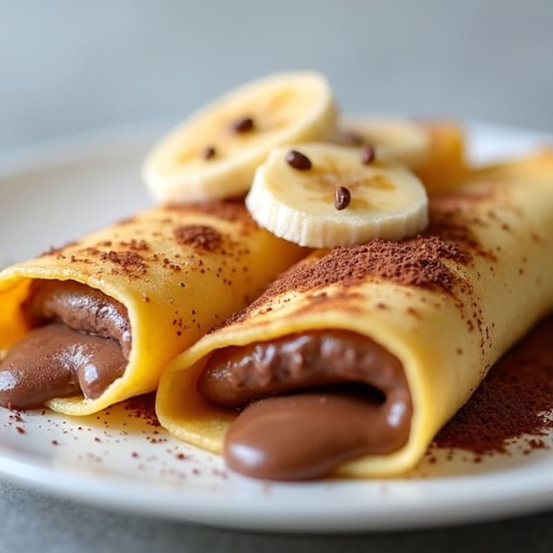 High-Protein Banana Crepes with Creamy Chocolate-Hazelnut Filling