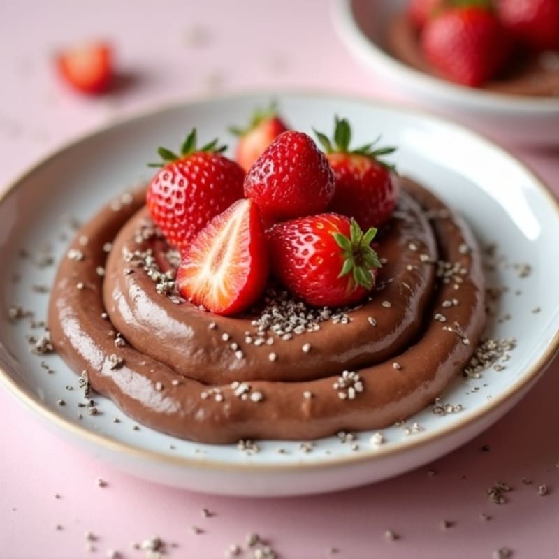 Chocolate Protein Mousse with Silky Tofu and Fresh Strawberries