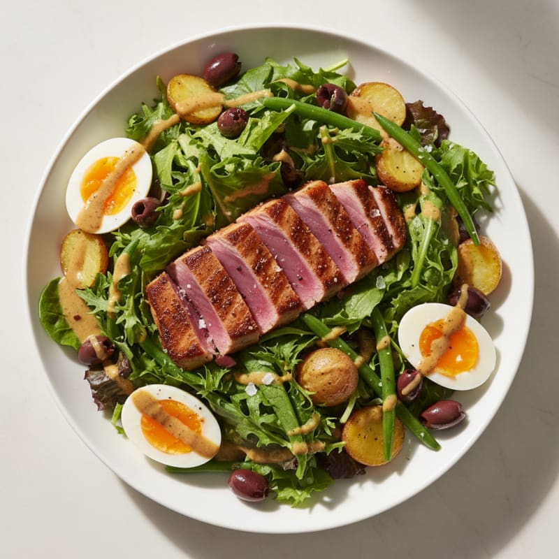 Seared Tuna Niçoise Salad with Dijon Vinaigrette