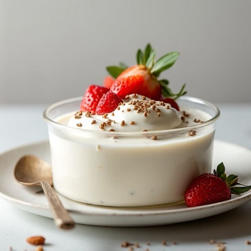Creamy Greek Yogurt Protein Pudding with Almond Butter and Chia Seeds