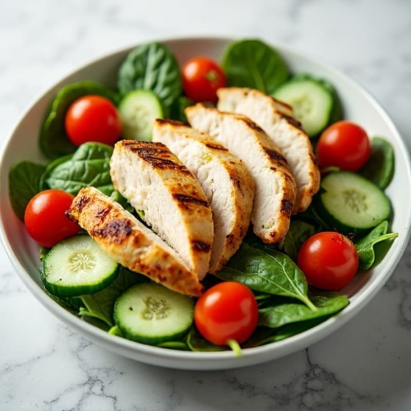 Grilled Chicken and Spinach Salad with Lemon Vinaigrette