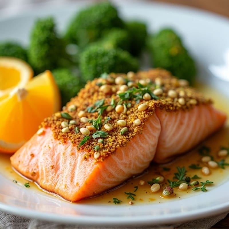 Crispy Pistachio-Crusted Salmon with Citrus-Ginger Glaze