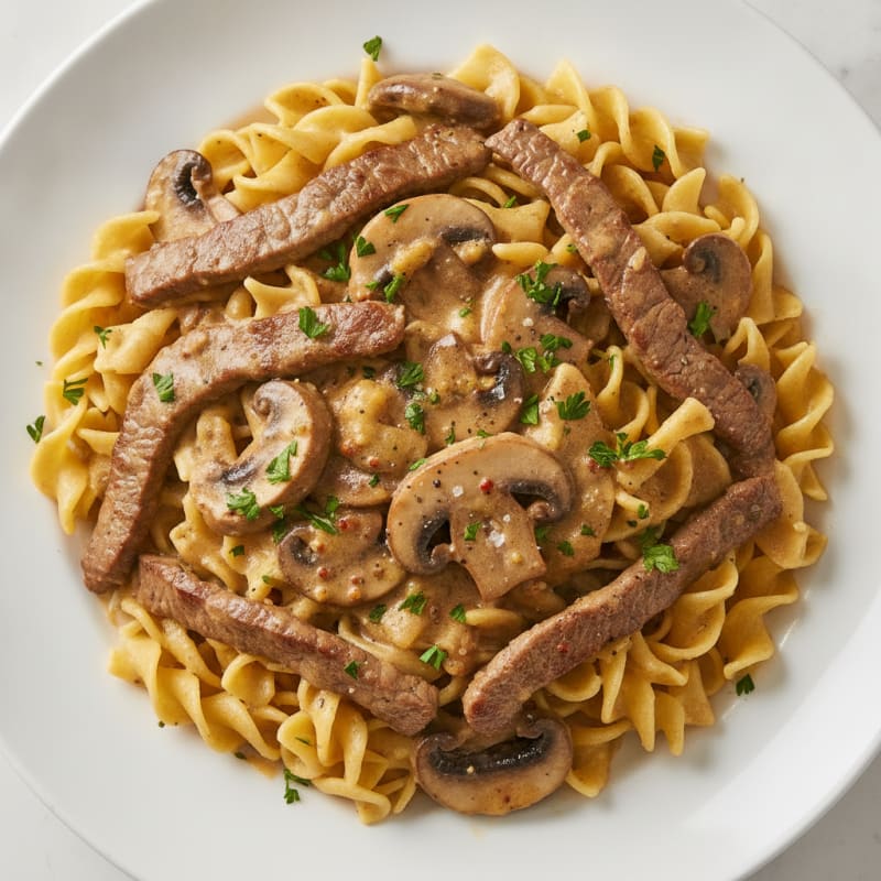 Classic Beef Stroganoff with Egg Noodles