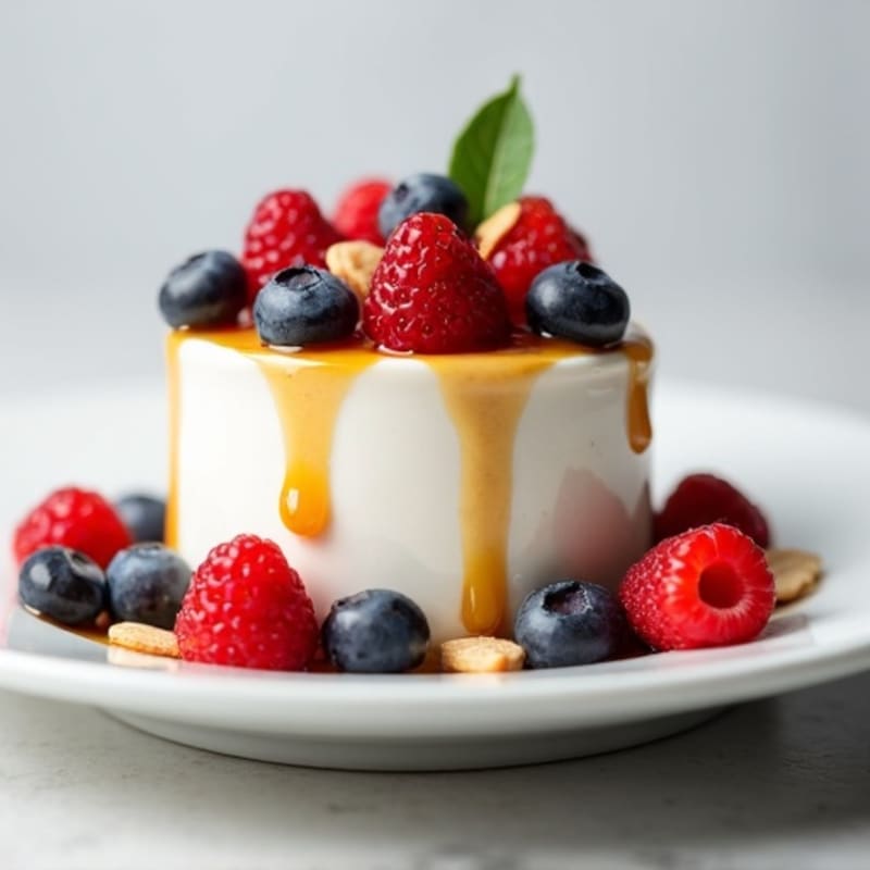 Greek Yogurt Protein Parfait with Mixed Berries and Almonds