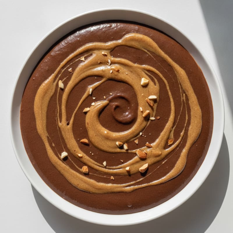 Silky Chocolate Protein Pudding with Almond Butter Swirl
