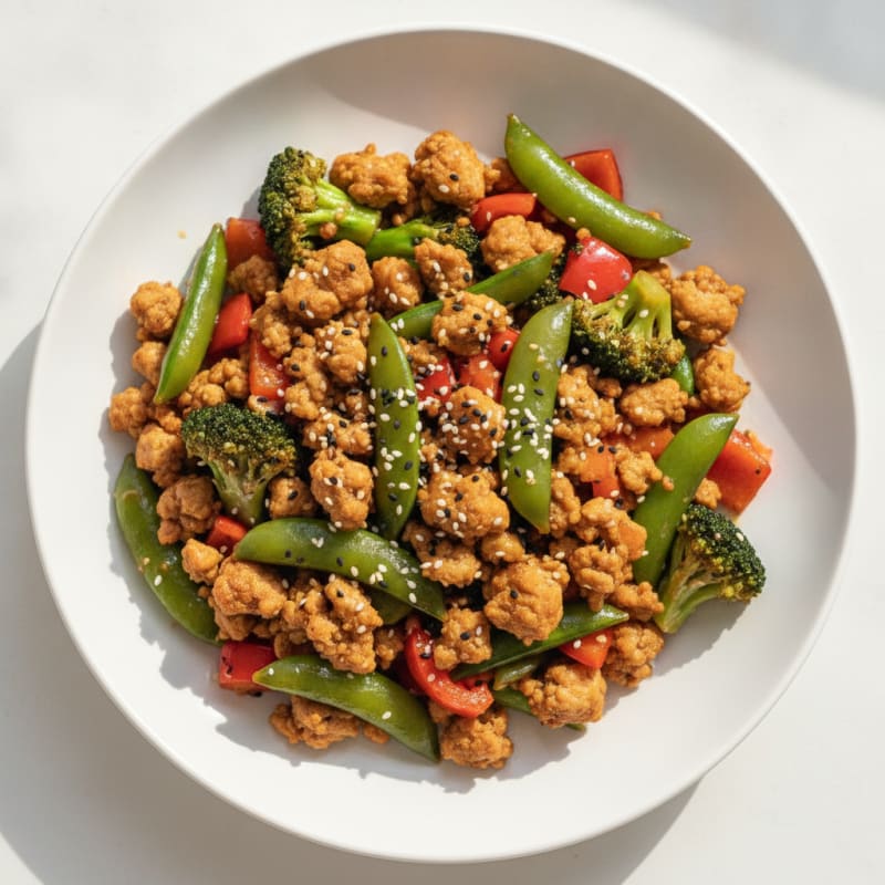 Ground Chicken and Vegetable Stir-Fry