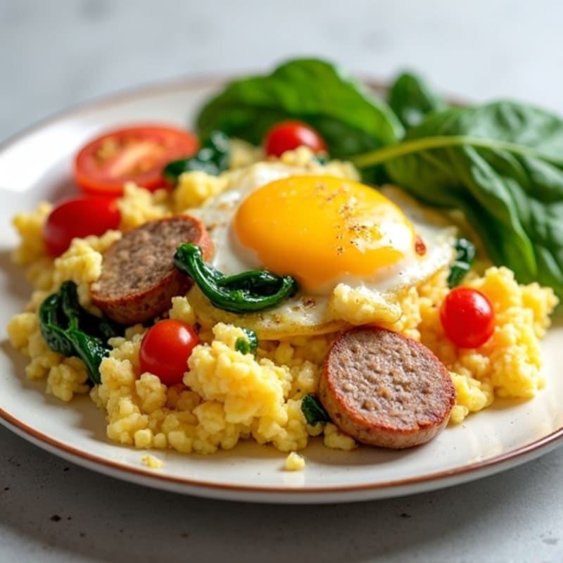Fluffy High-Protein Veggie Egg Scramble