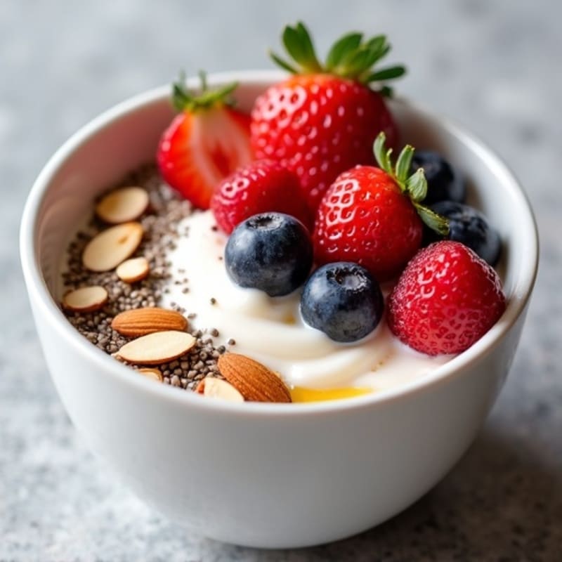 Silky Greek Yogurt Protein Pudding with Berries