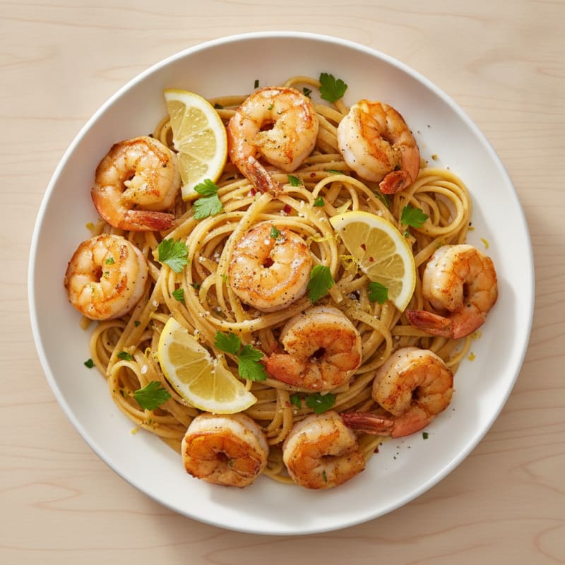 Garlic Butter Shrimp Scampi with Linguine