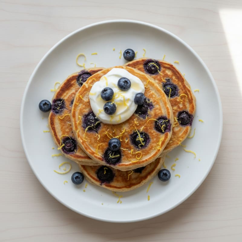 Blueberry Ricotta Pancakes with Lemon Zest