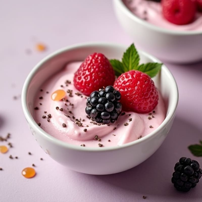 Silky Greek Yogurt Protein Mousse with Mixed Berries