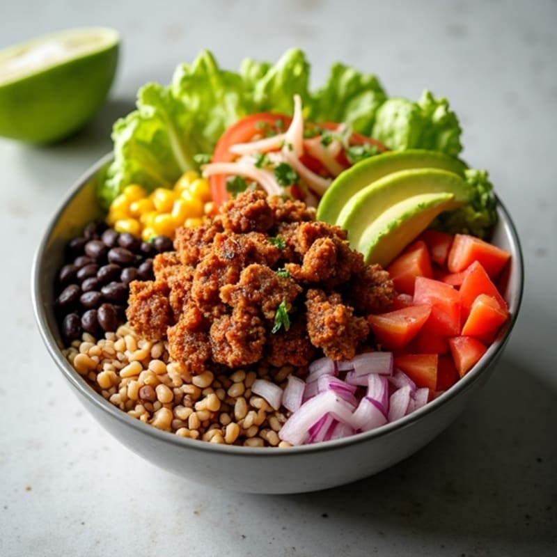 Crispy Slow Cooked Pork Carnitas Bowls with Fresh Toppings