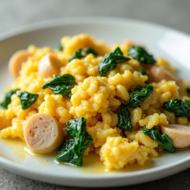 Egg White and Turkey Scramble with Spinach