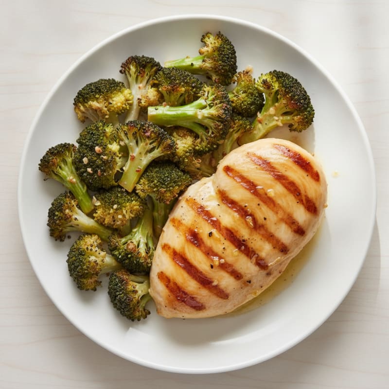 Grilled Chicken Breast with Roasted Broccoli