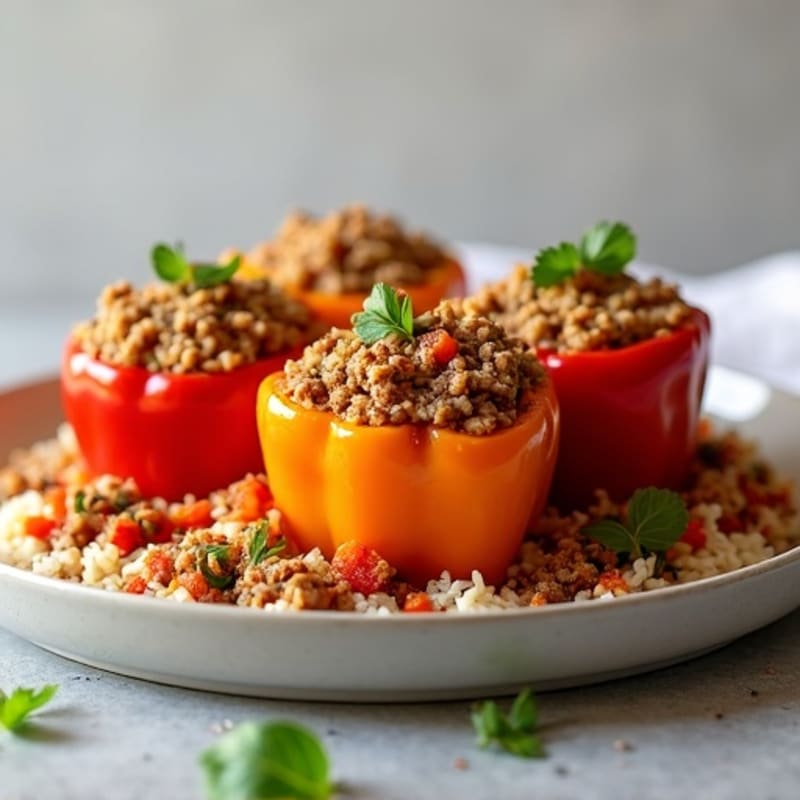 Ground Beef and Rice Stuffed Bell Peppers