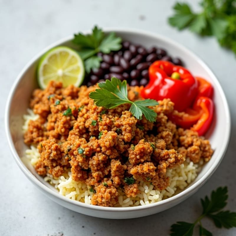Spicy Turkey Taco Bowl with Cilantro-Lime Cauliflower Rice