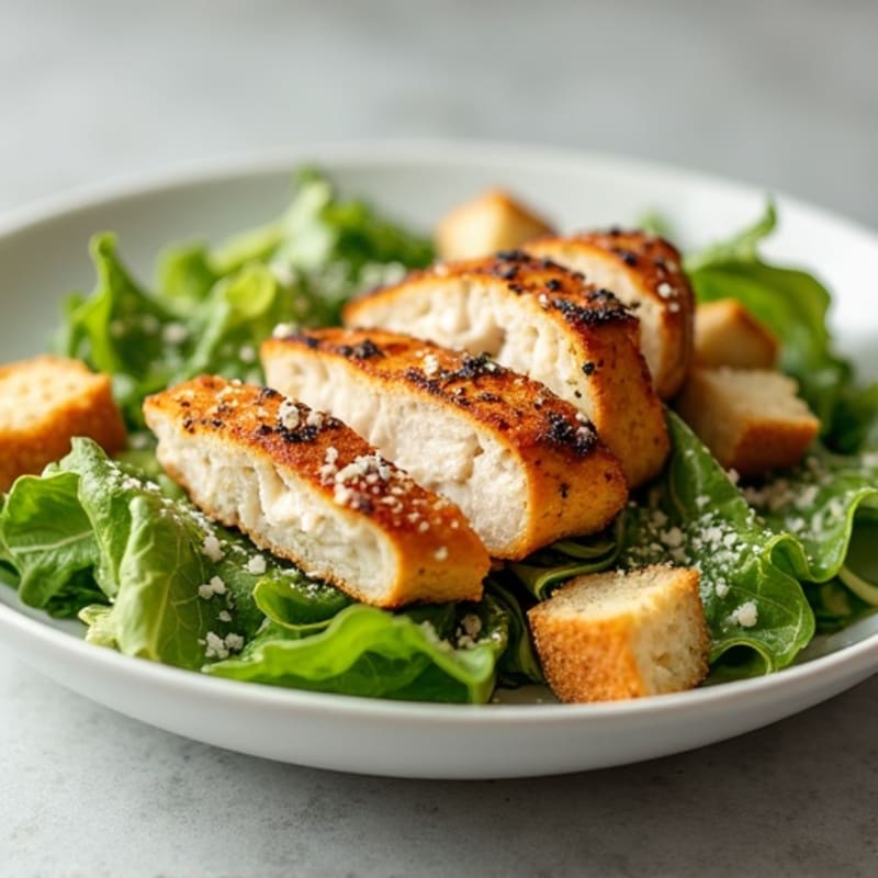 Grilled Chicken Caesar Salad with Crispy Romaine