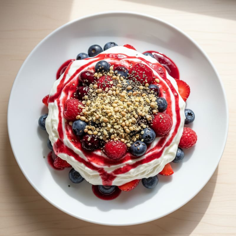 Greek Yogurt Protein Parfait with Mixed Berries