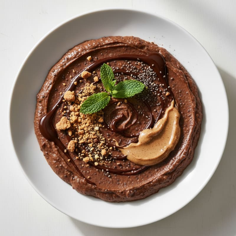 Silky Chocolate Protein Pudding with Chia Seeds