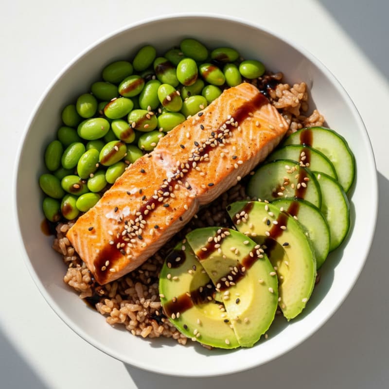 Sushi Rice Bowl with Salmon and Avocado