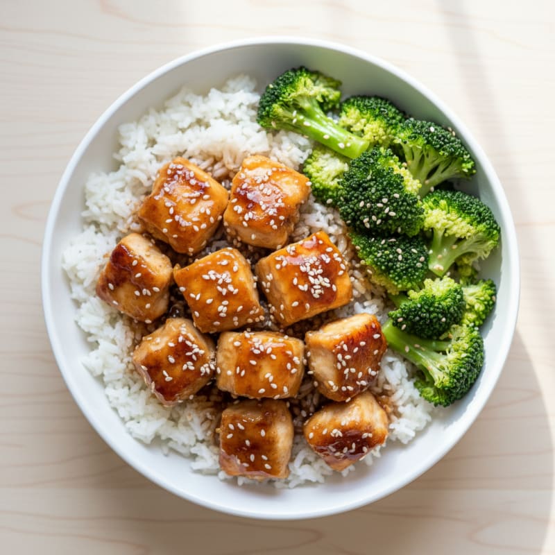 Crispy Honey-Garlic Chicken Bowls