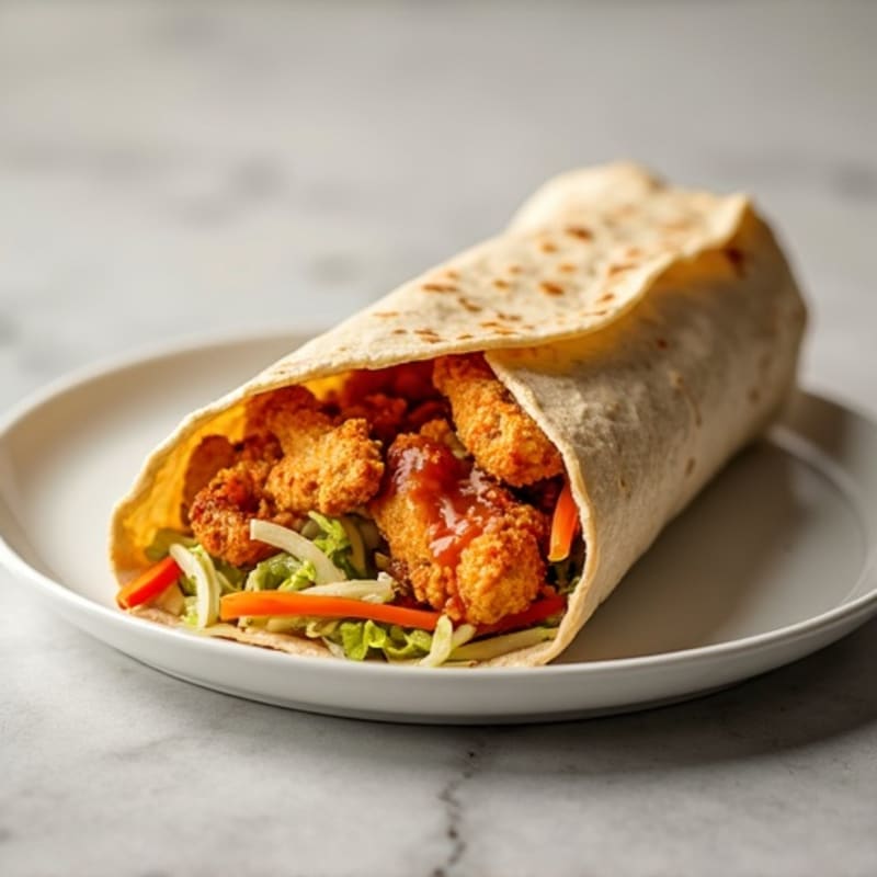 Crispy Buffalo Chicken Wrap with Fresh Slaw