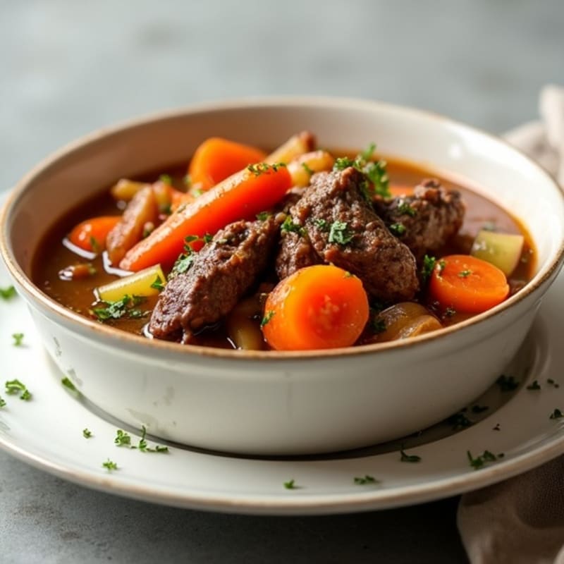 Slow-Cooked Tender Beef and Savory Vegetable Stew