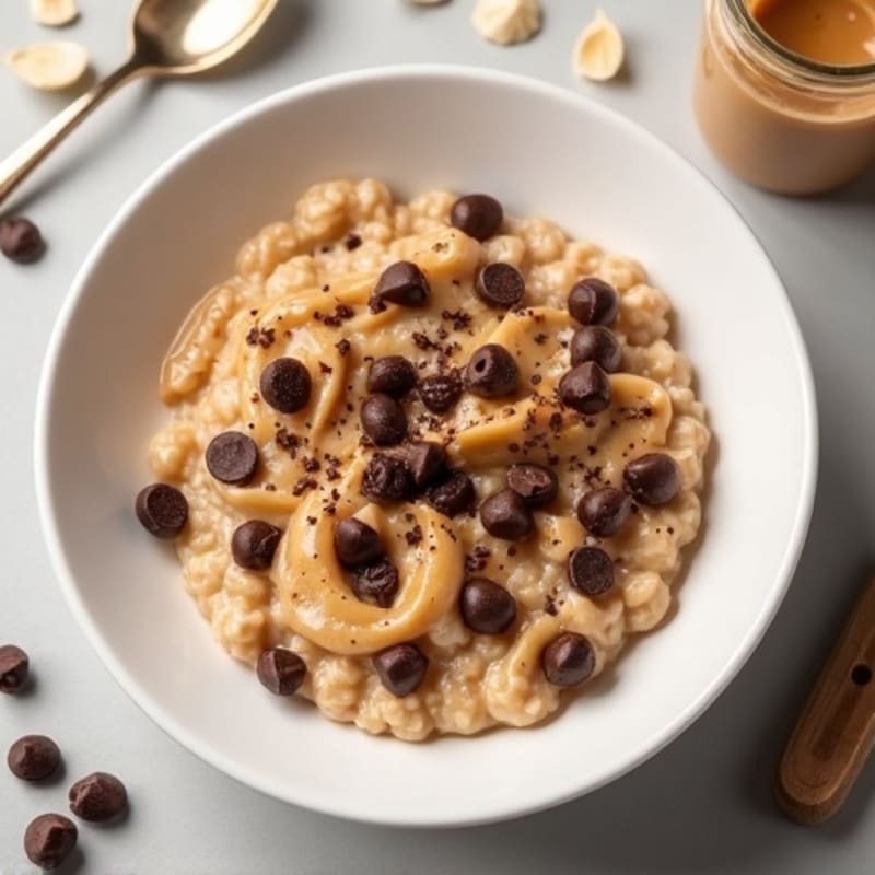 Warm Chocolate Chip Oatmeal with Creamy Nut Butter