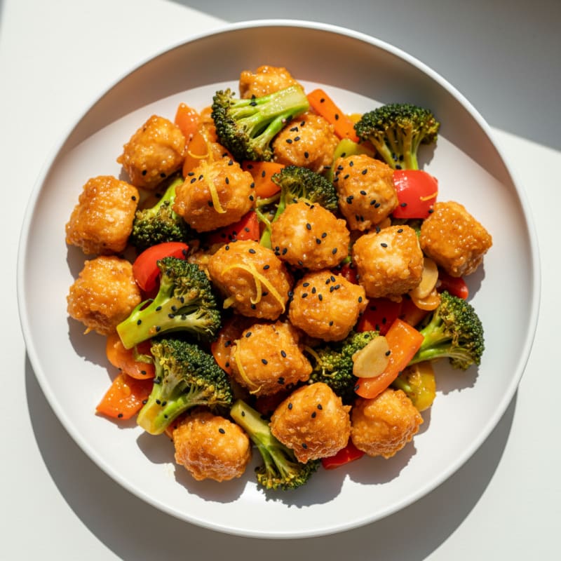 Crispy Orange-Glazed Chicken Stir-Fry
