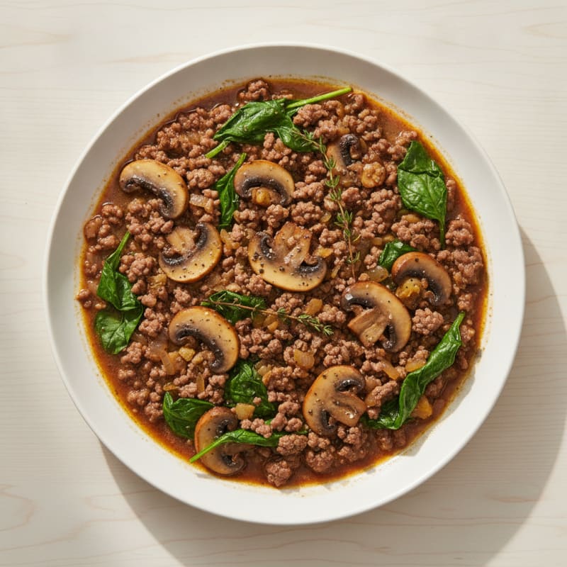 Savory Ground Beef and Mushroom Skillet