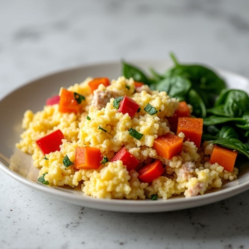 Protein-Packed Egg White Scramble with Sweet Potato Hash