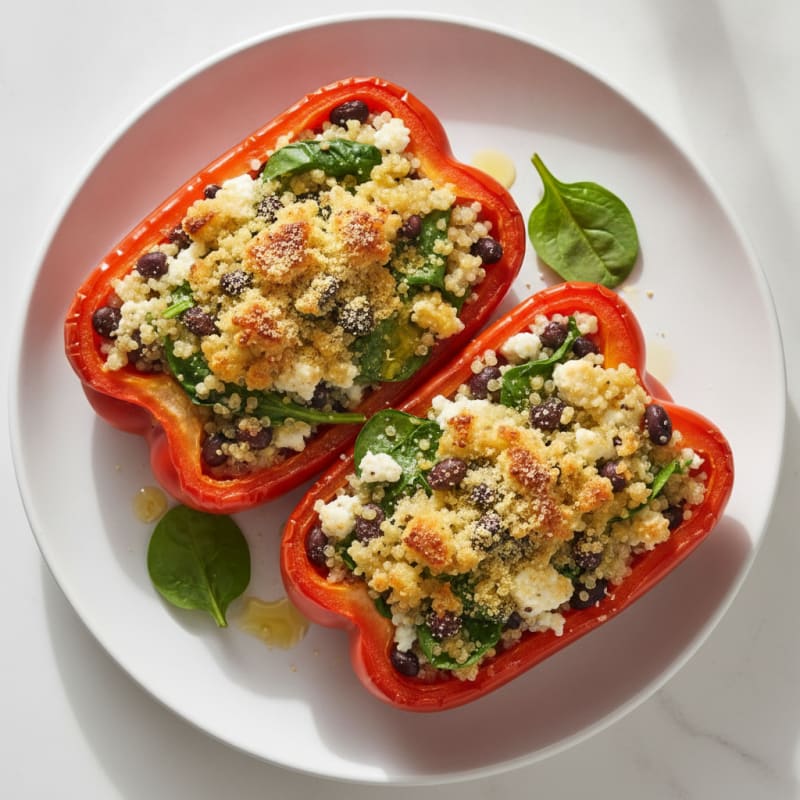 Creamy Cottage Cheese and Quinoa Stuffed Bell Peppers
