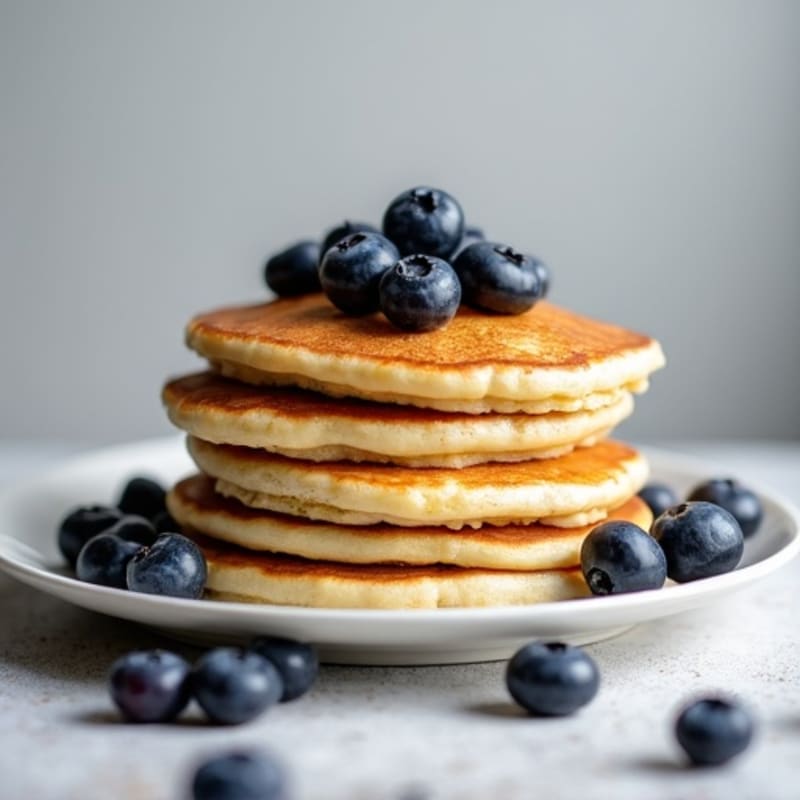 Fluffy Sweet Protein Pancakes with Fresh Berries