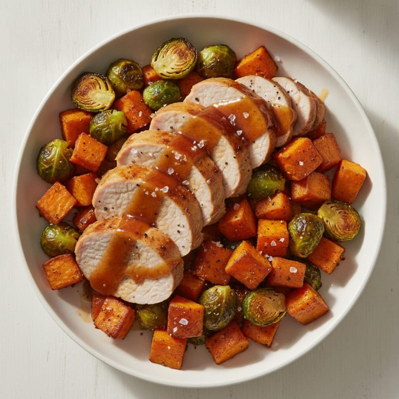 Roasted Pork Tenderloin Sweet Potato Bowl