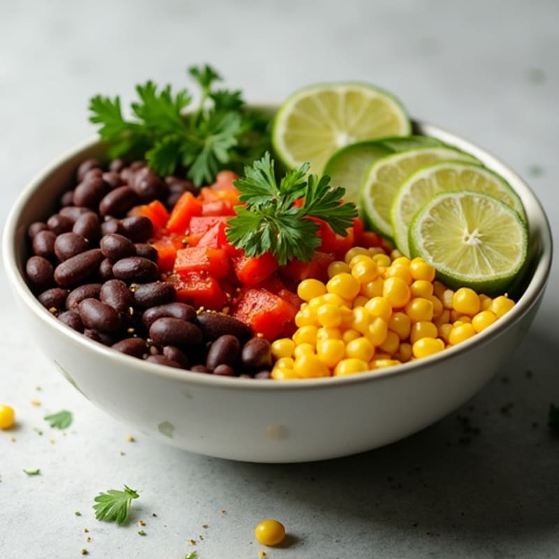 Cilantro-Lime Black Bean Bowl with Roasted Corn