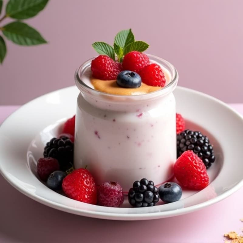Silky Greek Yogurt Protein Mousse with Mixed Berries