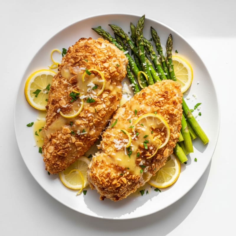 Crispy Baked Chicken Cutlets with Zesty Lemon
