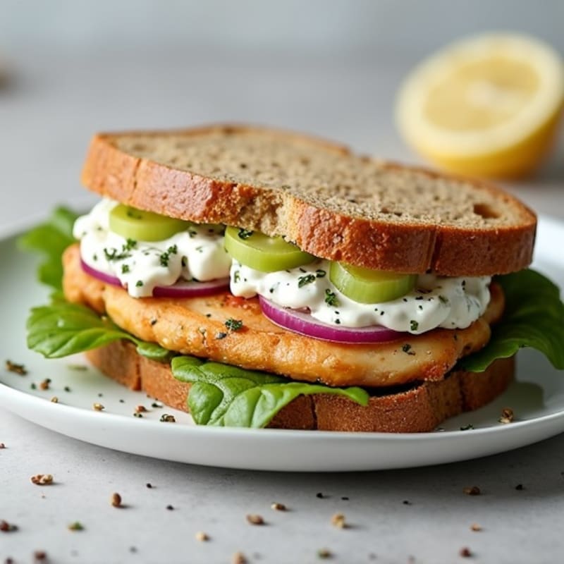 Herb-Roasted Chicken and Greek Yogurt Salad Sandwich